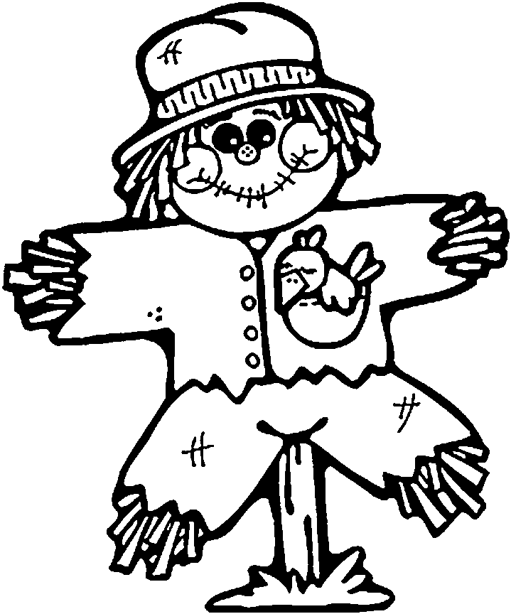 Kids Scarecrow Coloring Pages