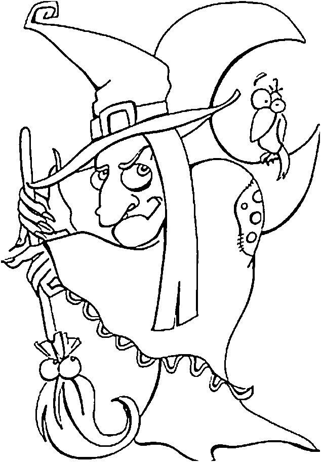 Halloween Witch Coloring Pages For Kids