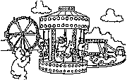 amusement park ride kids coloring page for summer