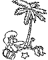 beach theme kids summer coloring page