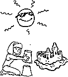 beach theme kids summer coloring page