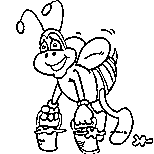 kids bee coloring page