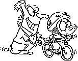 kids riding bikes coloring page for summer