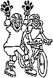 kids riding bikes coloring page for summer