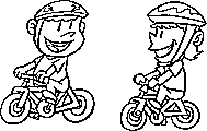 kids riding bikes coloring page for summer