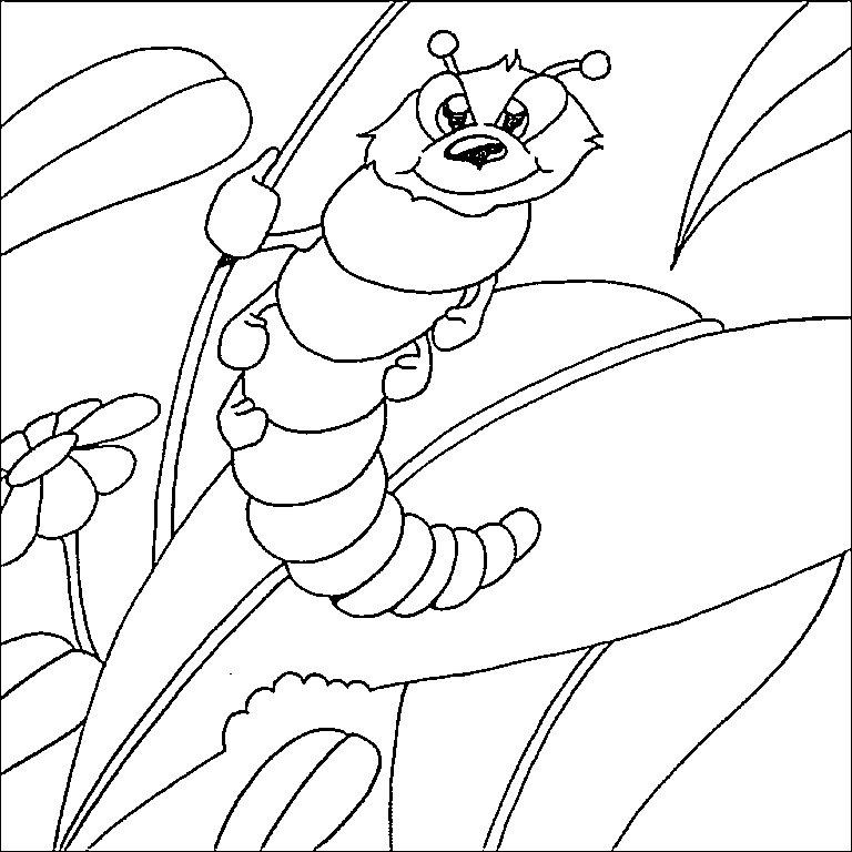 Caterpillar Coloring Printables for Kids - Plus Worms Coloring Pages