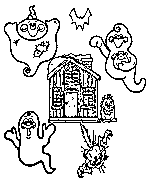 Halloween ghost coloring page