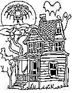 haunted house coloring page