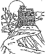 haunted house coloring page