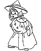 girl trick or treating coloring page