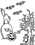 haunted tree halloween coloring page for kids