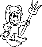 little devil trick or treating halloween coloring picture