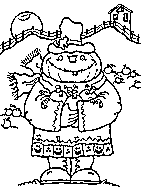 kids scarecrow coloring page