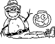 kids scarecrow coloring page