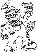 kids scarecrow coloring page