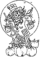 kids scarecrow coloring page