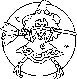 Halloween witch coloring page
