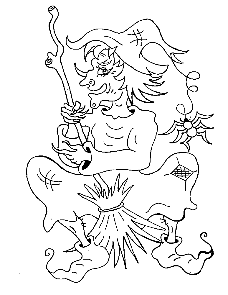 Halloween Witch Coloring Pages for Kids