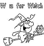 Halloween witch coloring page
