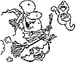 Halloween witch coloring page
