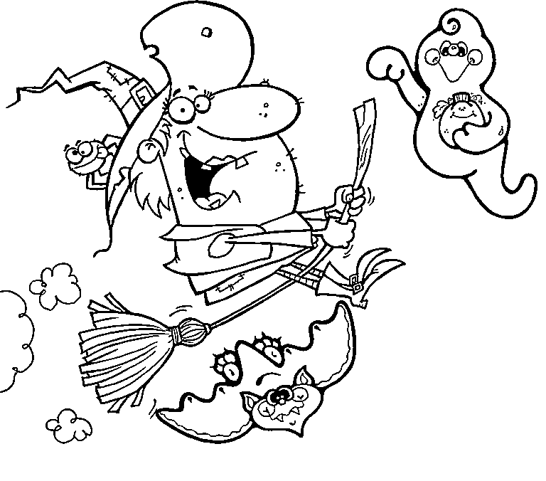 Halloween Witch Coloring Pages for Kids