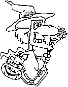 Halloween witch coloring page