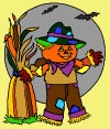 online scarecrow coloring page for kids
