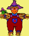 online scarecrow kids coloring page