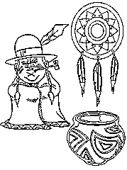 native american indian coloring page for kids