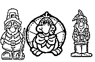 turkey pilgrim and indian coloring page for kids