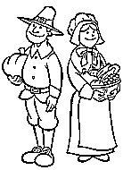 Thanksgiving pilgrim coloring page