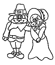 Thanksgiving pilgrim coloring page