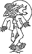 scarecrow coloring page for kids